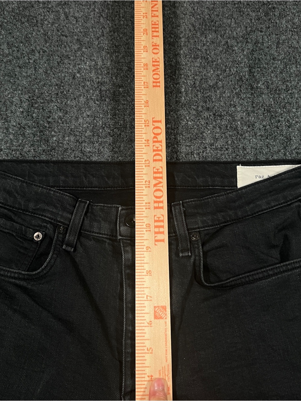 Rag & Bone Jeans Mens 34x30 Black Dark Wash Fit 2 Slim Straight Leg Denim Pants - Picture 7 of 9